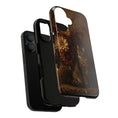 Load image into Gallery viewer, Autumn Tabby Cat Tough Phone Case — Vintage Floral Fall Design
