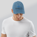 Load image into Gallery viewer, Check out our Denim Hat featuring the iconic Onward Motion logo!