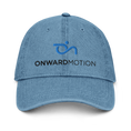 Load image into Gallery viewer, Check out our Denim Hat featuring the iconic Onward Motion logo!
