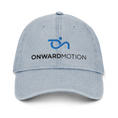 Load image into Gallery viewer, Check out our Denim Hat featuring the iconic Onward Motion logo!