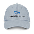 Load image into Gallery viewer, Check out our Denim Hat featuring the iconic Onward Motion logo!