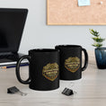 Load image into Gallery viewer, Onward Motion Driver Black Mug — "I Drove It Like I Stole It" Vintage Racing Coffee Cup (11oz & 15oz)
