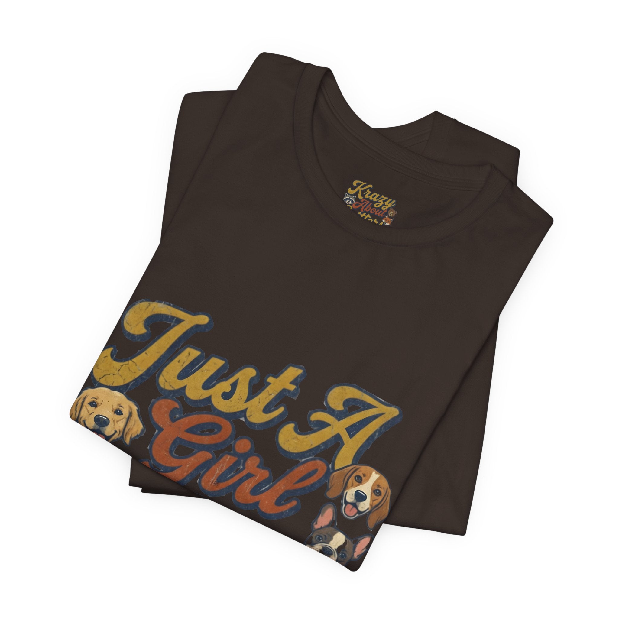 Just A Girl That Loves Dogs T-Shirt — Cute Retro Dog Lover Tee
