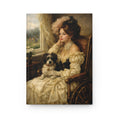 Load image into Gallery viewer, Victorian Lady with Dog Hardcover Journal — Elegant Vintage Art Notebook
