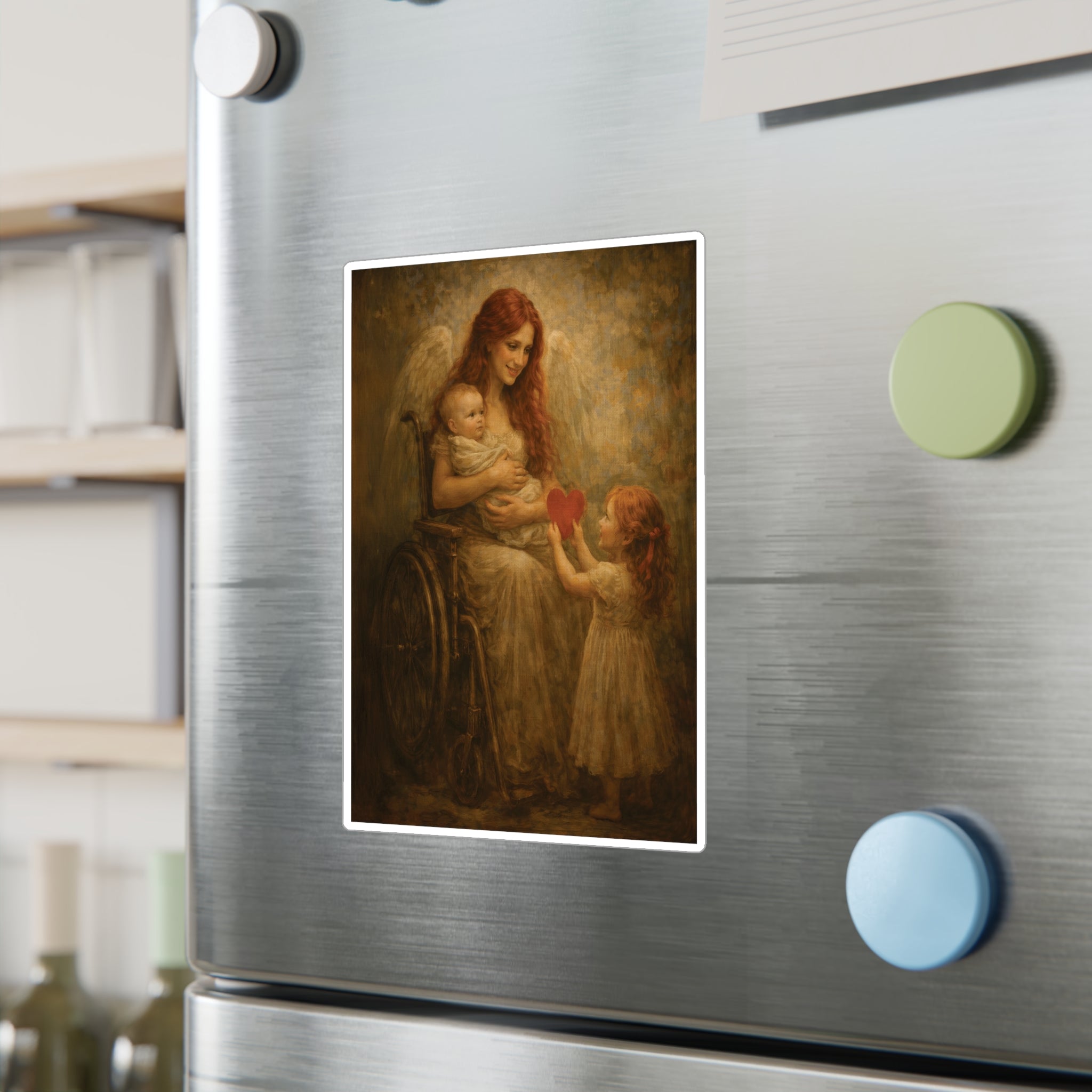 Angel & Child Vinyl Sticker — Heartgiving Kiss-Cut Decal