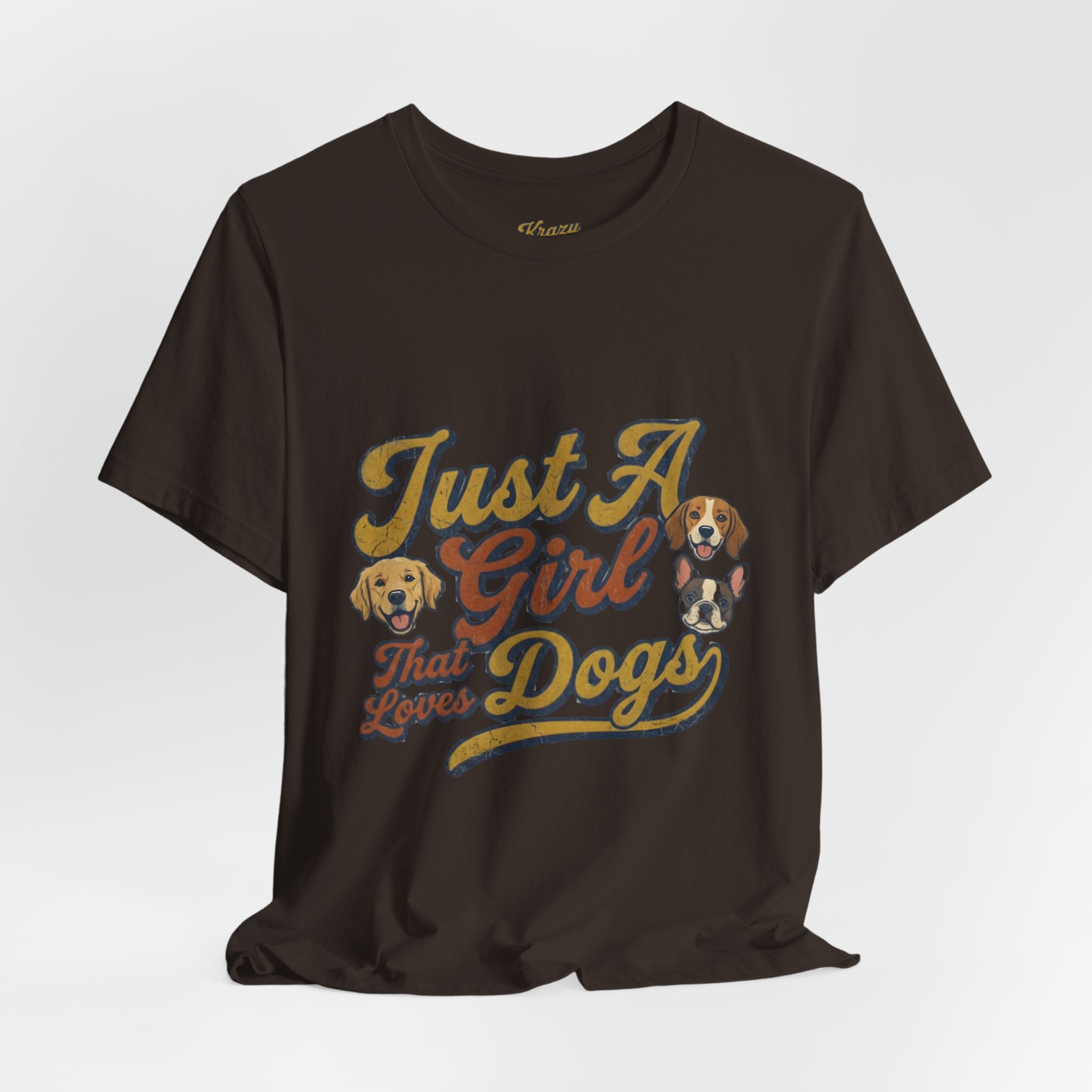 Just A Girl That Loves Dogs T-Shirt — Cute Retro Dog Lover Tee