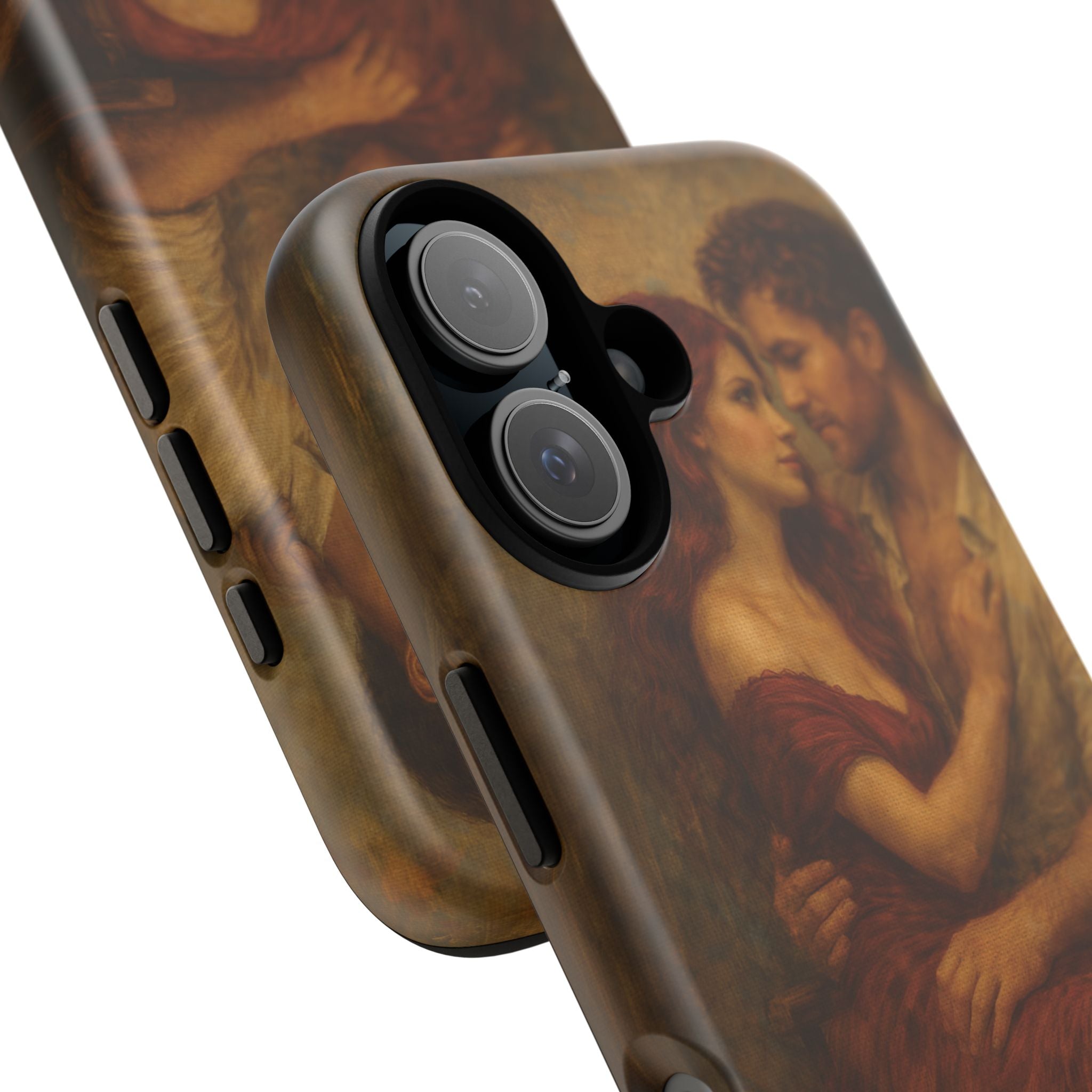 Romantic Vintage Painting Phone Case — Couples Embrace Protective Tough Case