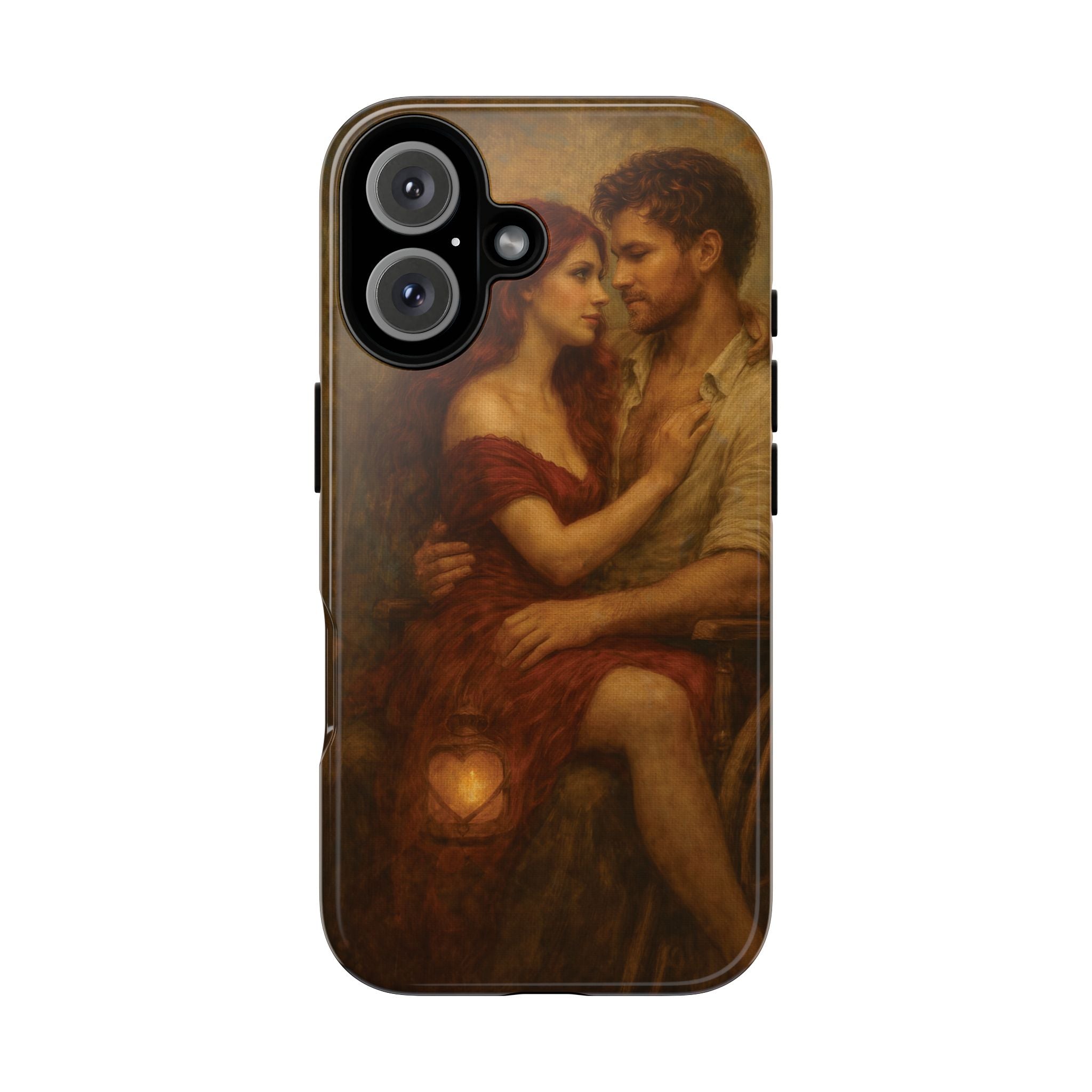 Romantic Vintage Painting Phone Case — Couples Embrace Protective Tough Case