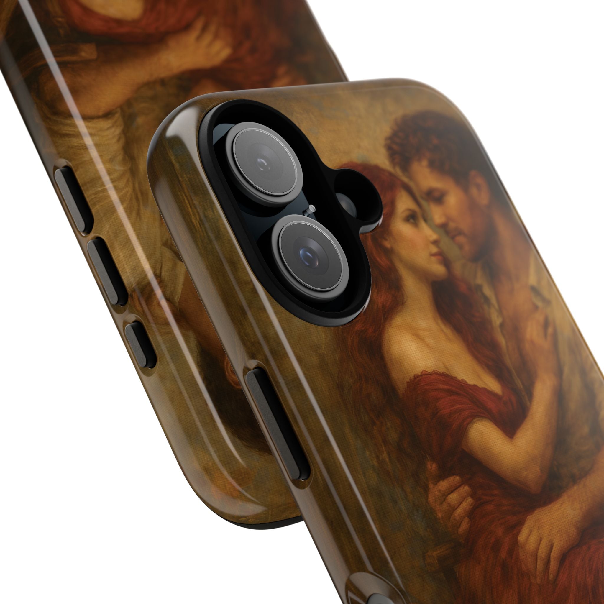 Romantic Vintage Painting Phone Case — Couples Embrace Protective Tough Case