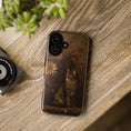 Load image into Gallery viewer, Autumn Tabby Cat Tough Phone Case — Vintage Floral Fall Design
