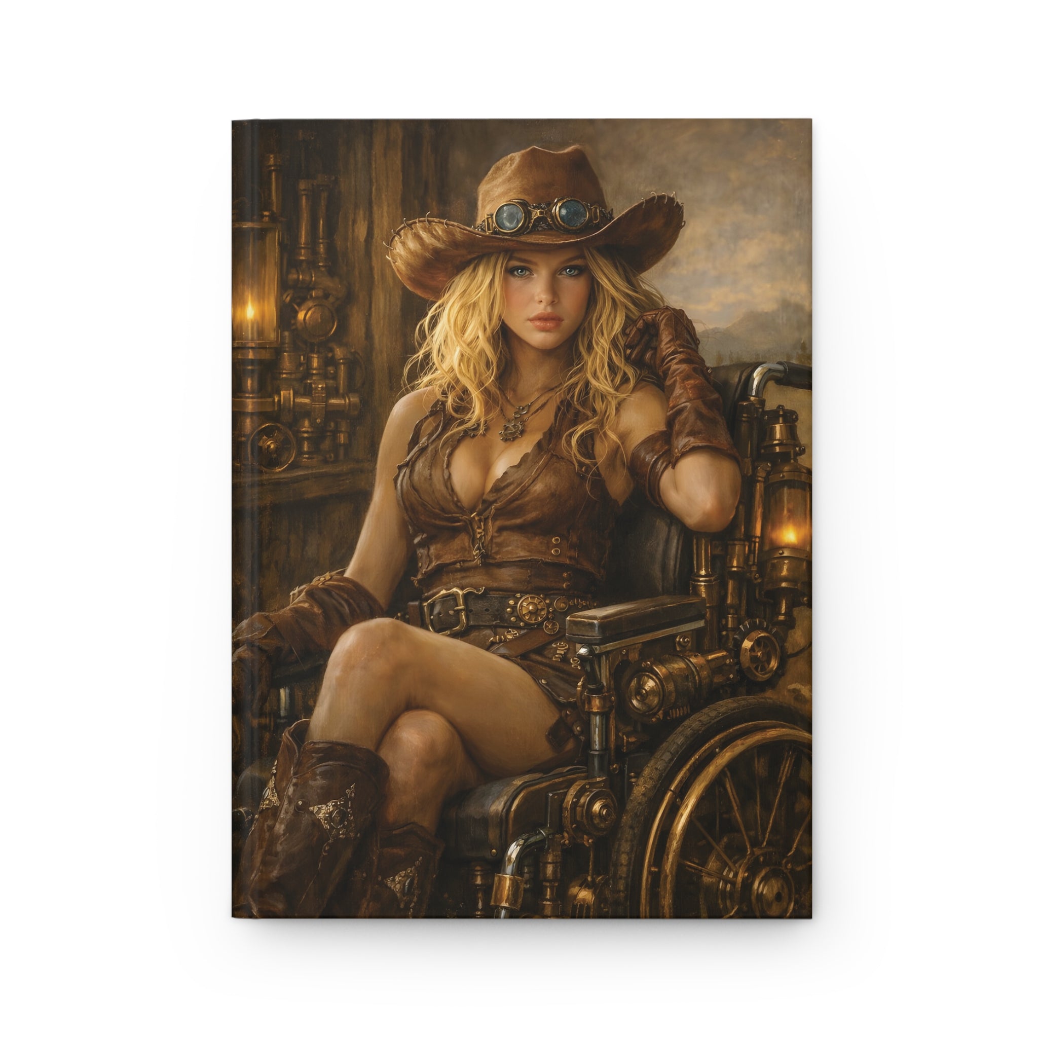 Steampunk Cowgirl Hardcover Journal — Matte Art Notebook for Writing & Reflection