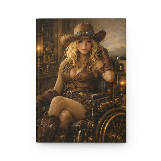 Steampunk Cowgirl Hardcover Journal — Matte Art Notebook for Writing & Reflection