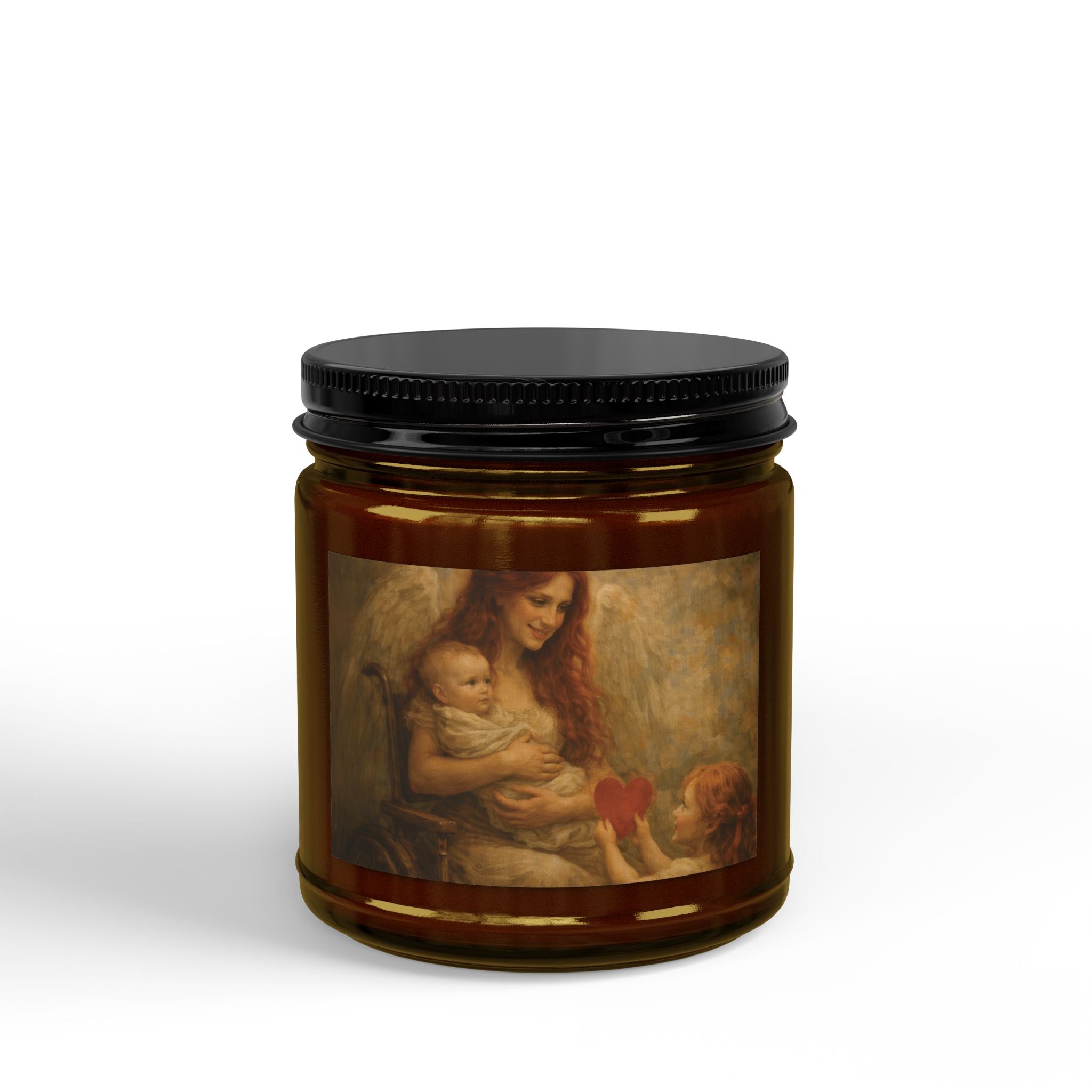 Valentine Scented Soy Candles with Black Lid, (4 and 9oz)