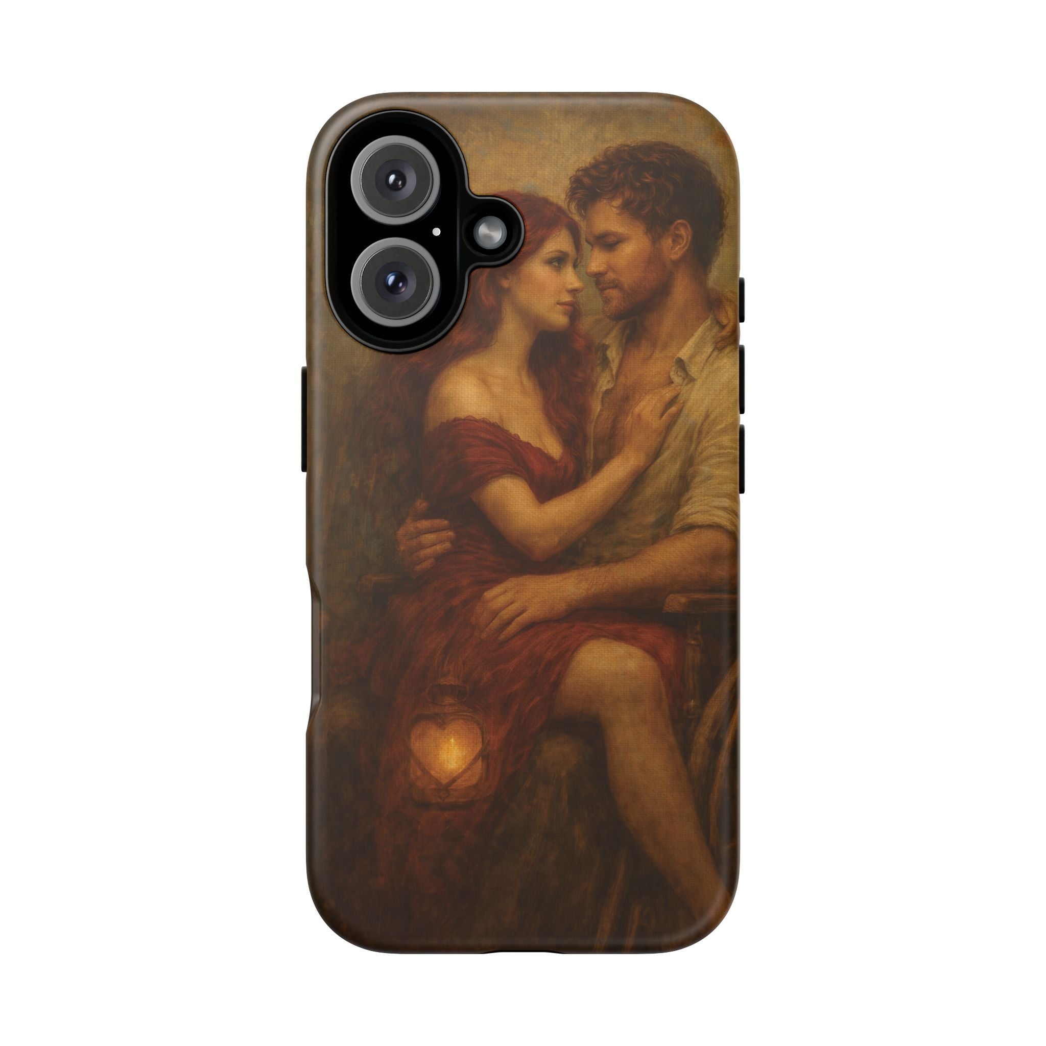 Romantic Vintage Painting Phone Case — Couples Embrace Protective Tough Case