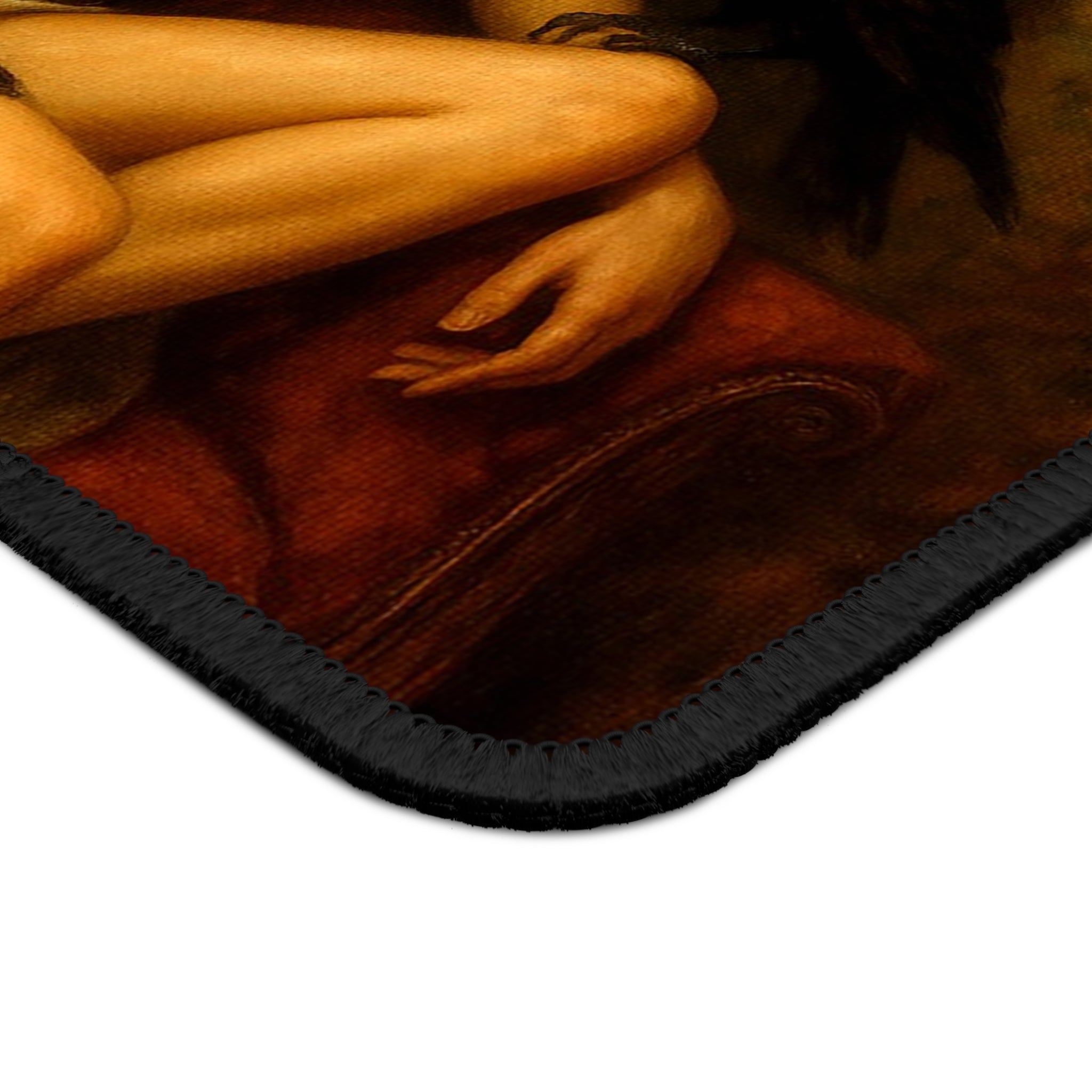 Gothic Angel Gaming Mouse Pad — Dark Velvet Poetry Raven Artwork