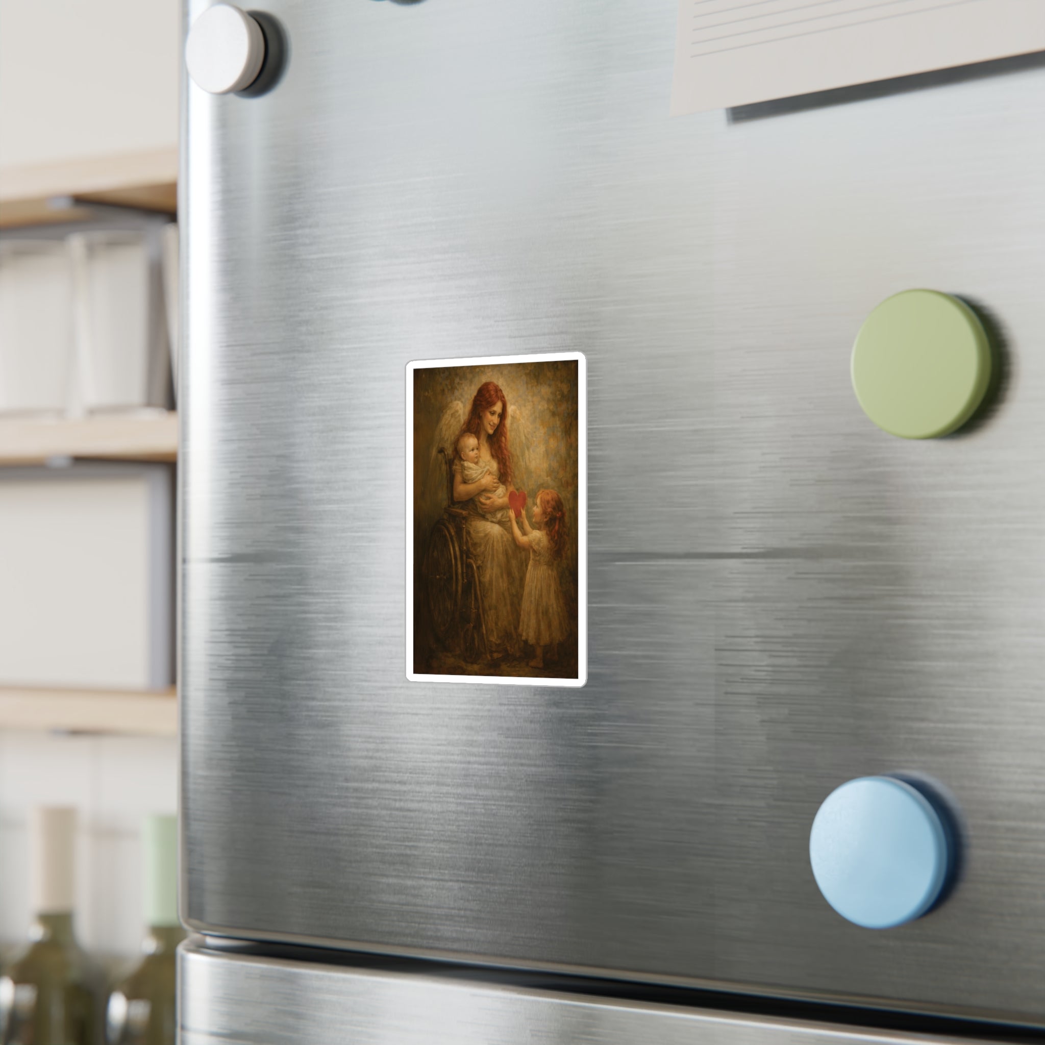 Angel & Child Vinyl Sticker — Heartgiving Kiss-Cut Decal