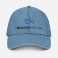 Load image into Gallery viewer, Check out our Denim Hat featuring the iconic Onward Motion logo!
