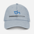 Load image into Gallery viewer, Check out our Denim Hat featuring the iconic Onward Motion logo!
