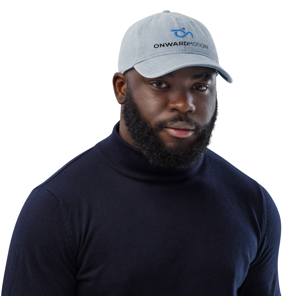 Check out our Denim Hat featuring the iconic Onward Motion logo!