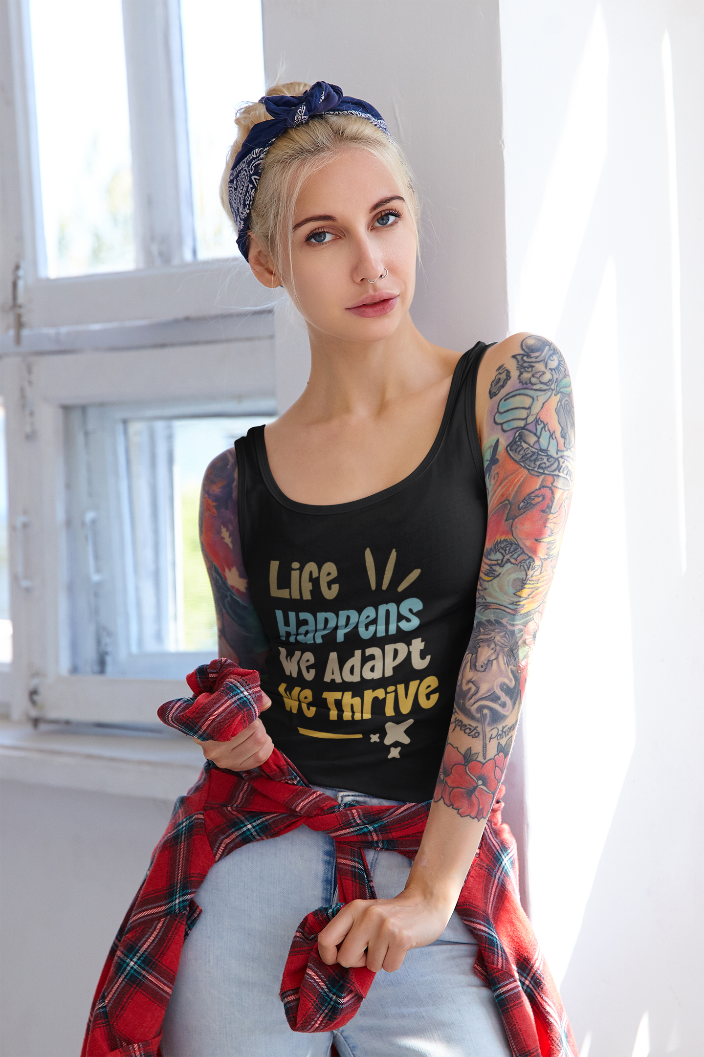 Life Happens We Adapt We Thrive Tank Top Onward Motion