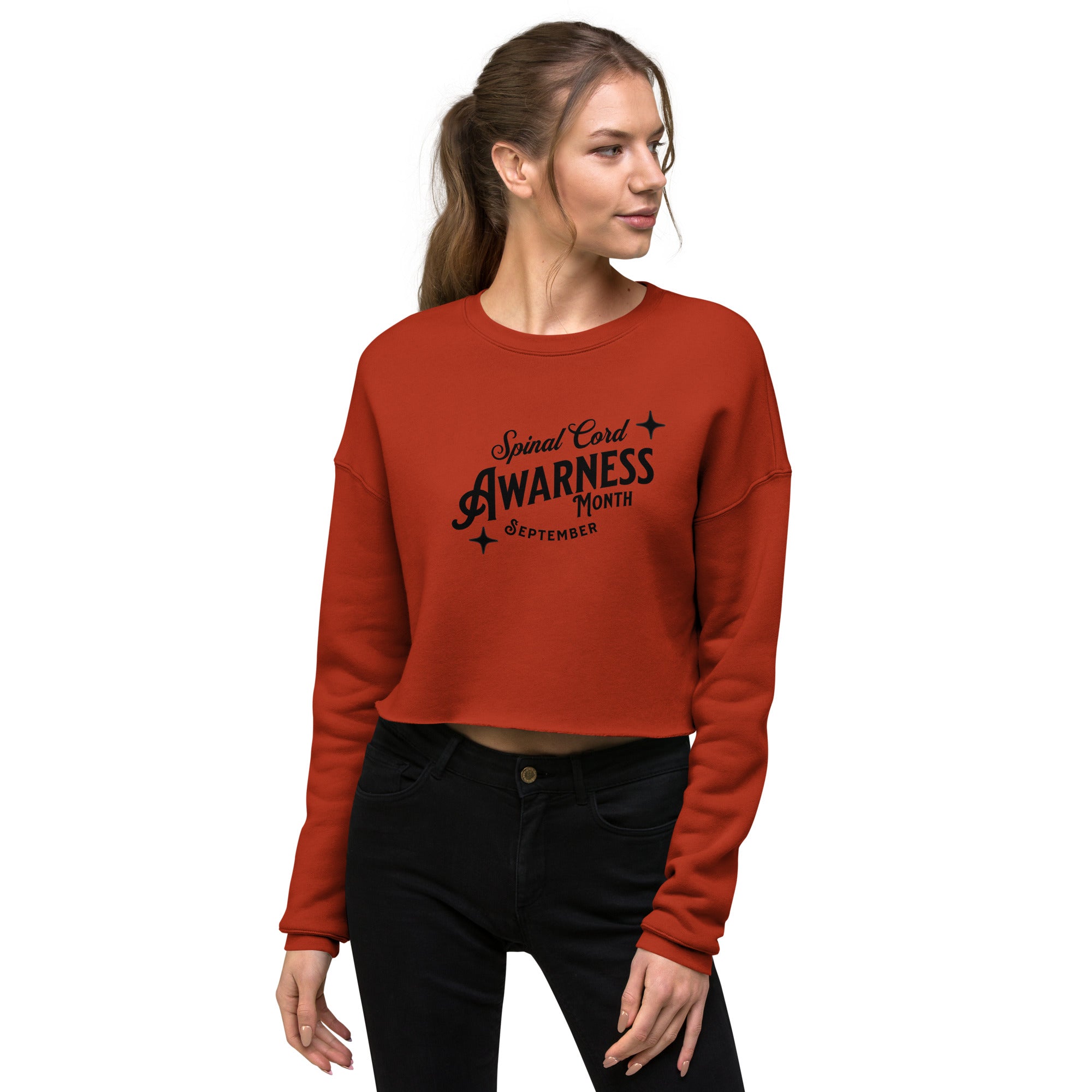 Spinal Cord Awareness Month Fleece Crop Sweatshirt Onward Motion