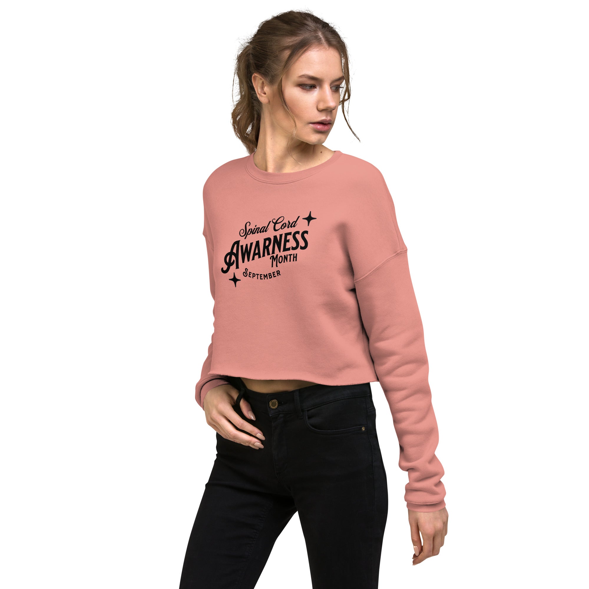 Spinal Cord Awareness Month Fleece Crop Sweatshirt Onward Motion